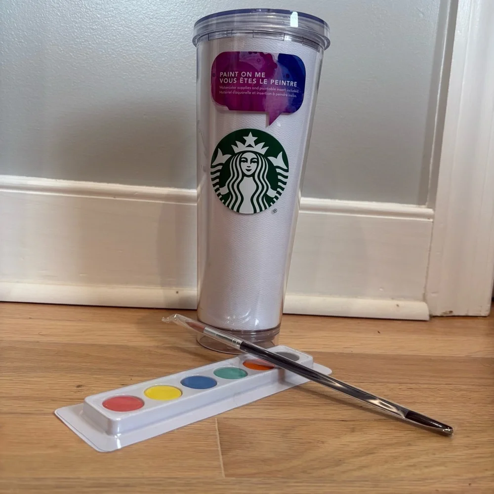 Starbucks Cold Cup 240z Tumbler Double Wall Acrylic Create Your Own Paint On Me - Picture 3 of 7